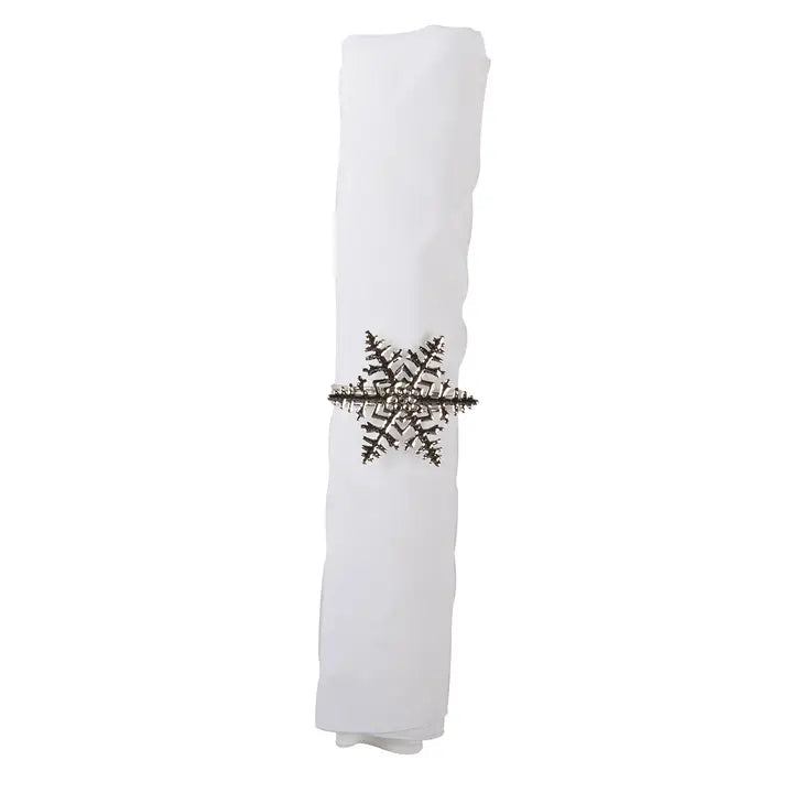 Silver Snowflake Napkin Rings - Set of 4