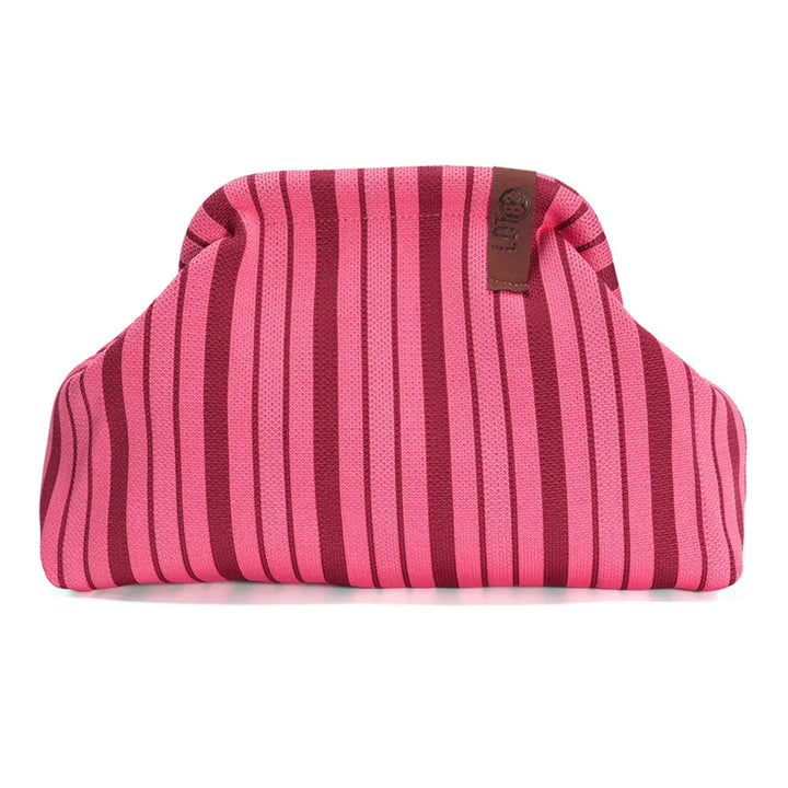 RASPBERRY THIN Stripe Clutch Bag