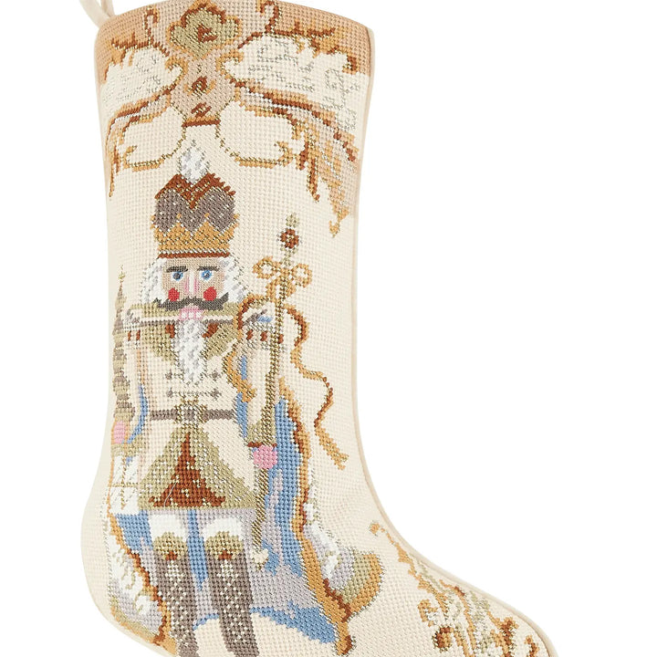 Nutcracker Needlepoint Embroidered Stocking