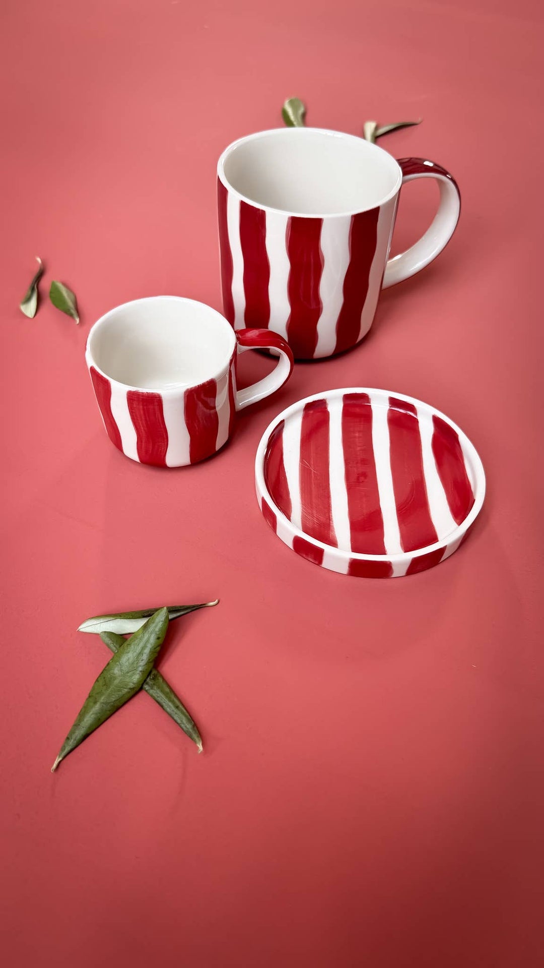 Espresso Stripes - tramonto red (set of 2 - 4 pieces)