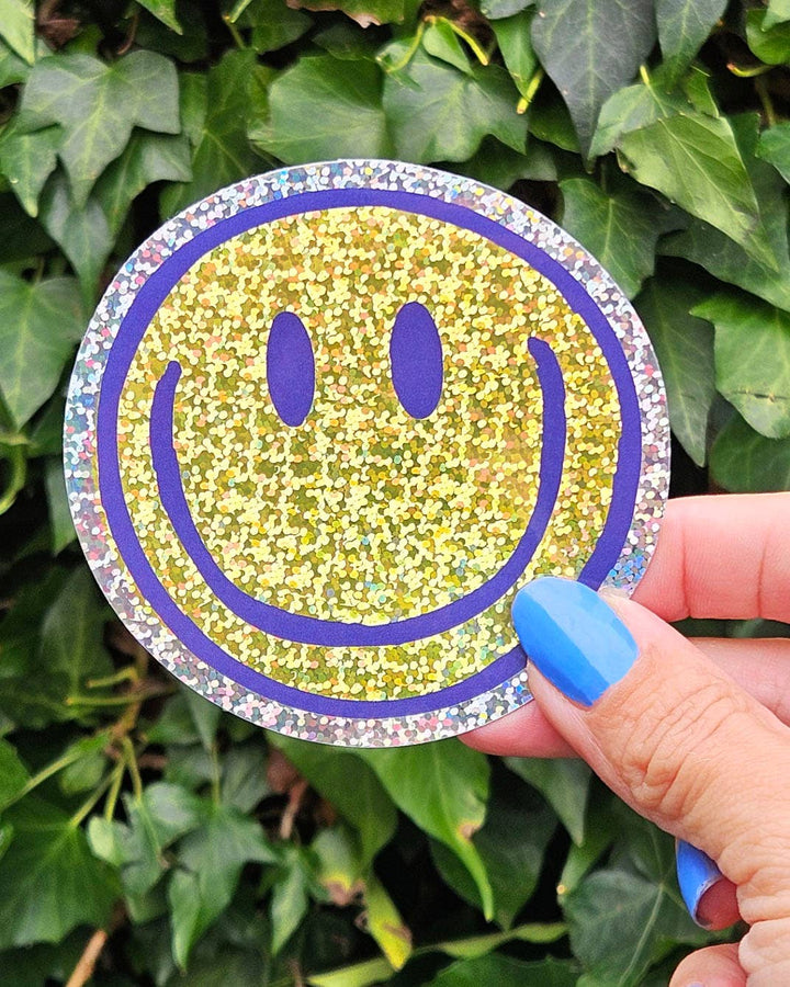 Glitter Sticker Smiley – Radiant Vibes and Positivity