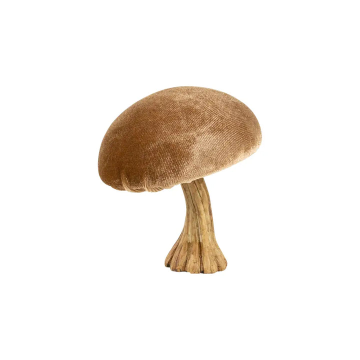 Decoration Velvet Mushroom Beige  10 cm