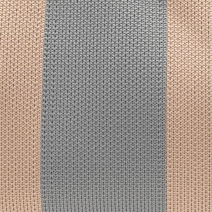 BEIGE &amp; GREY Stripe Clutch Bag