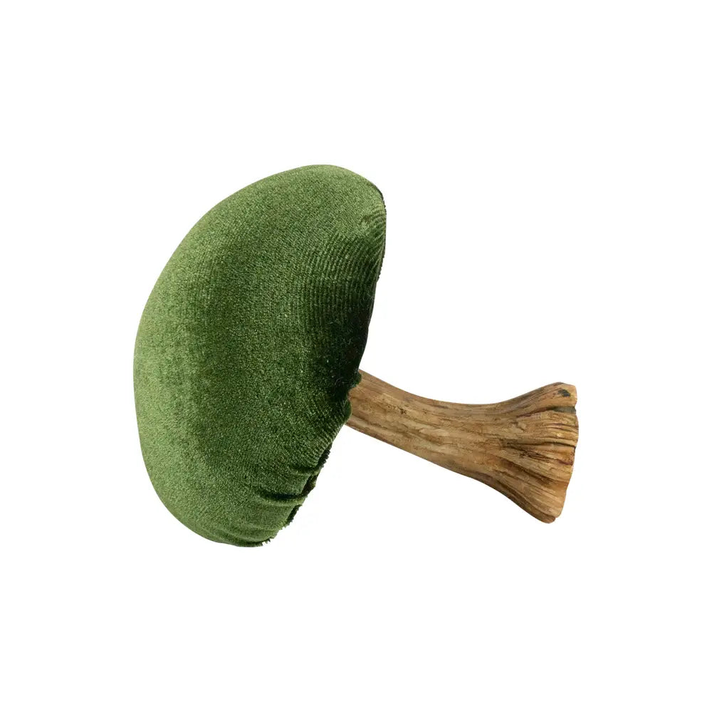 Decoration Velvet Mushroom Green 10 cm