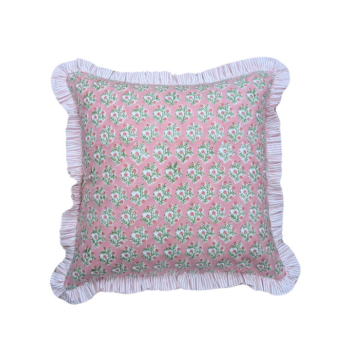 Emily Pink Frill Cushion Cover