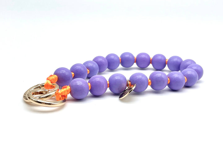 Purple on Orange Wood Phone/ Bag charm