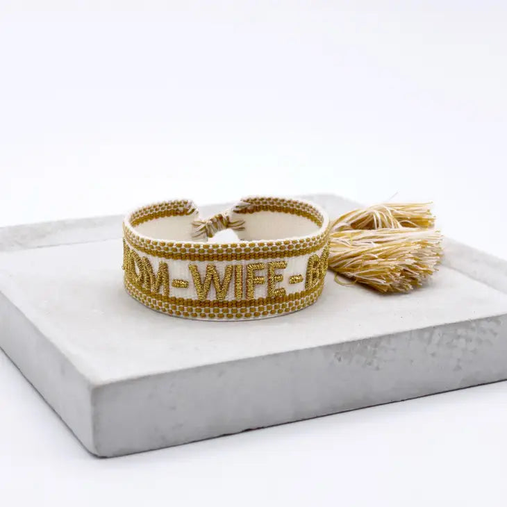 Mom Wife Boss Woven Bracelet-Bracelets-LNH Edit