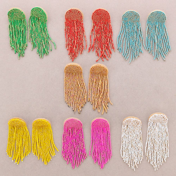 Yellow Beaded Earrings-Bracelets-LNH Edit