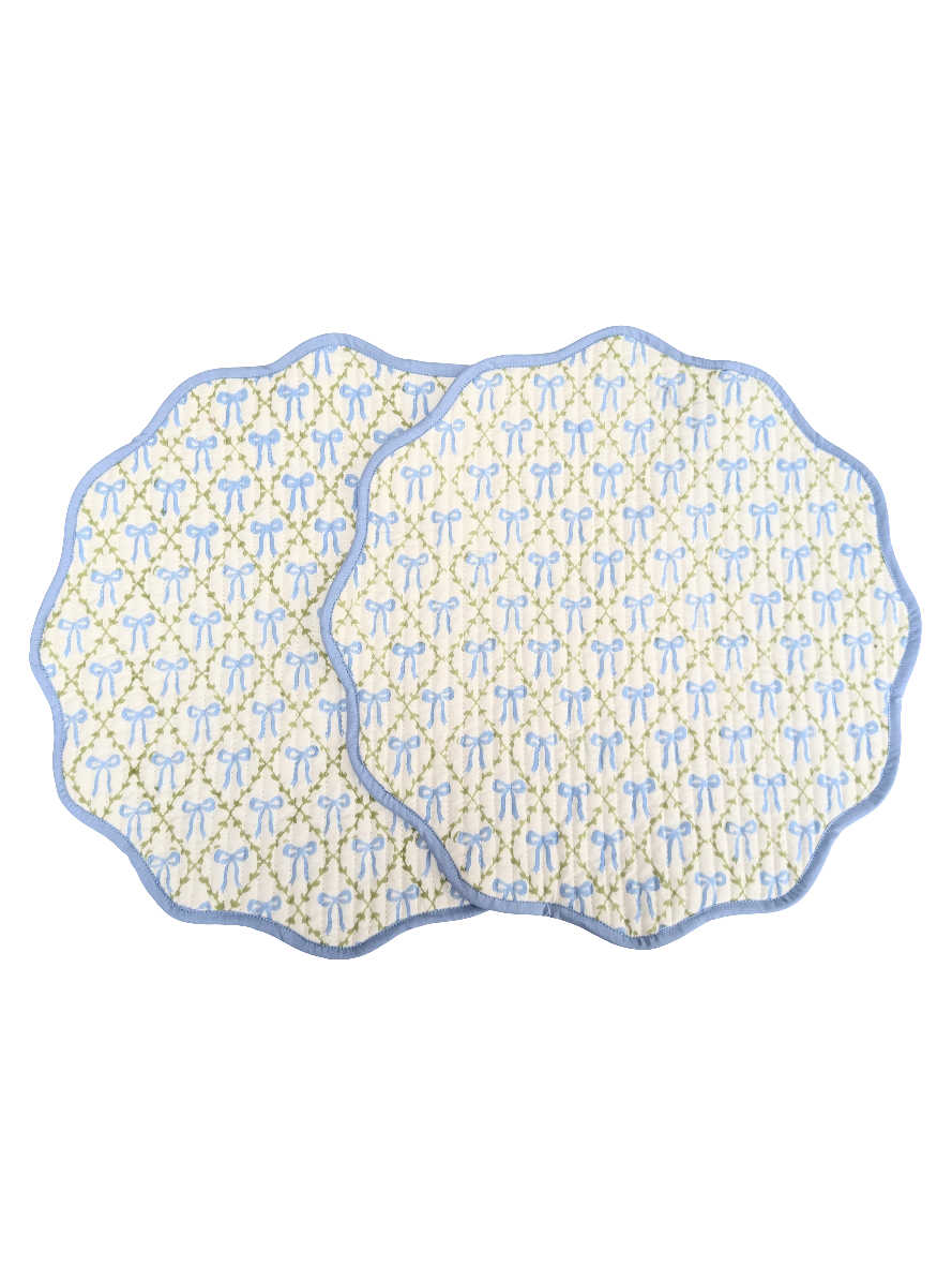 Elizabeth Blue Placemats, Sets of 2-Placemats-LNH Edit