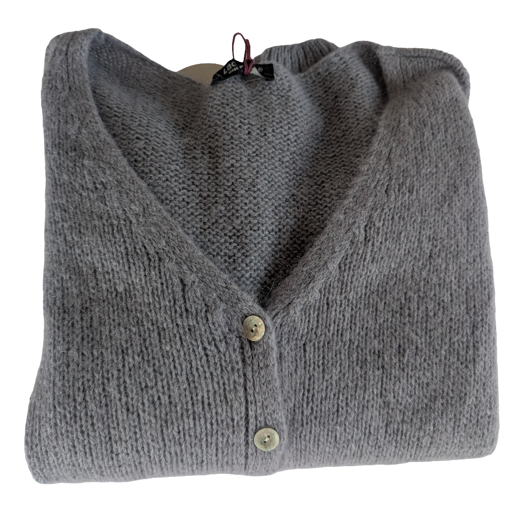 Mohair V Neck Knitted Cardigan-Jackets & Coats-LNH Edit