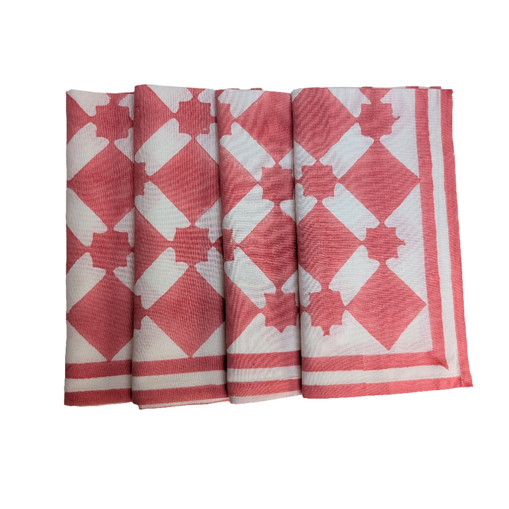 Adeline Pink Napkin, Set of 4-Napkins-LNH Edit