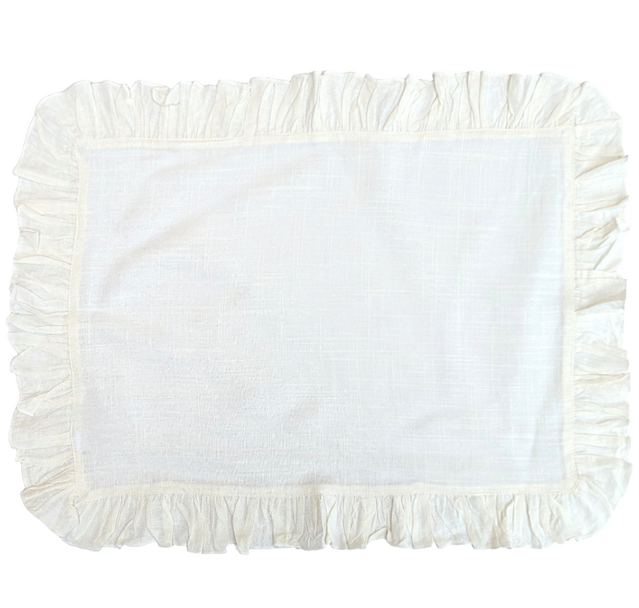 Cream  Ruffle Placemats, Set of 4