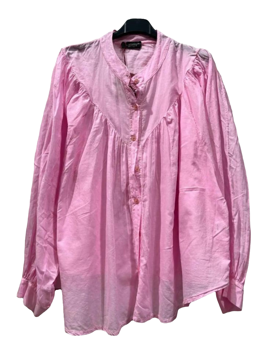 Floaty Button up Blouse pink-Shirts & Tops-LNH Edit