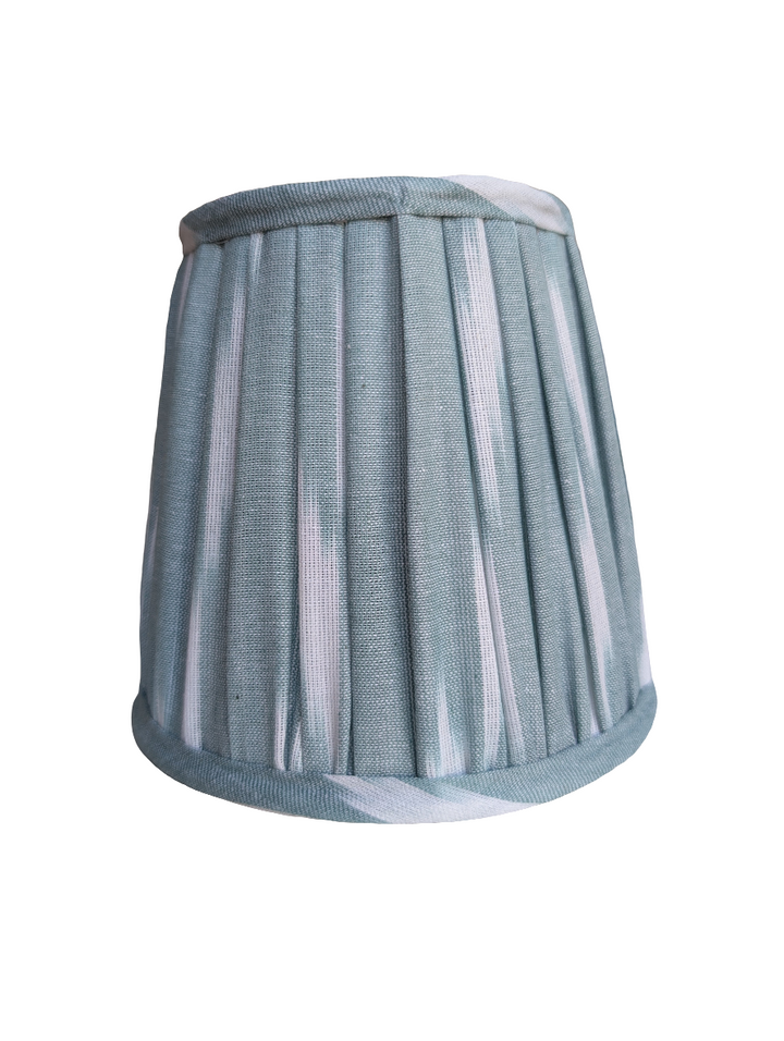 Sky Blue Ikat Pleated Lampshade-Lampshades-LNH Edit