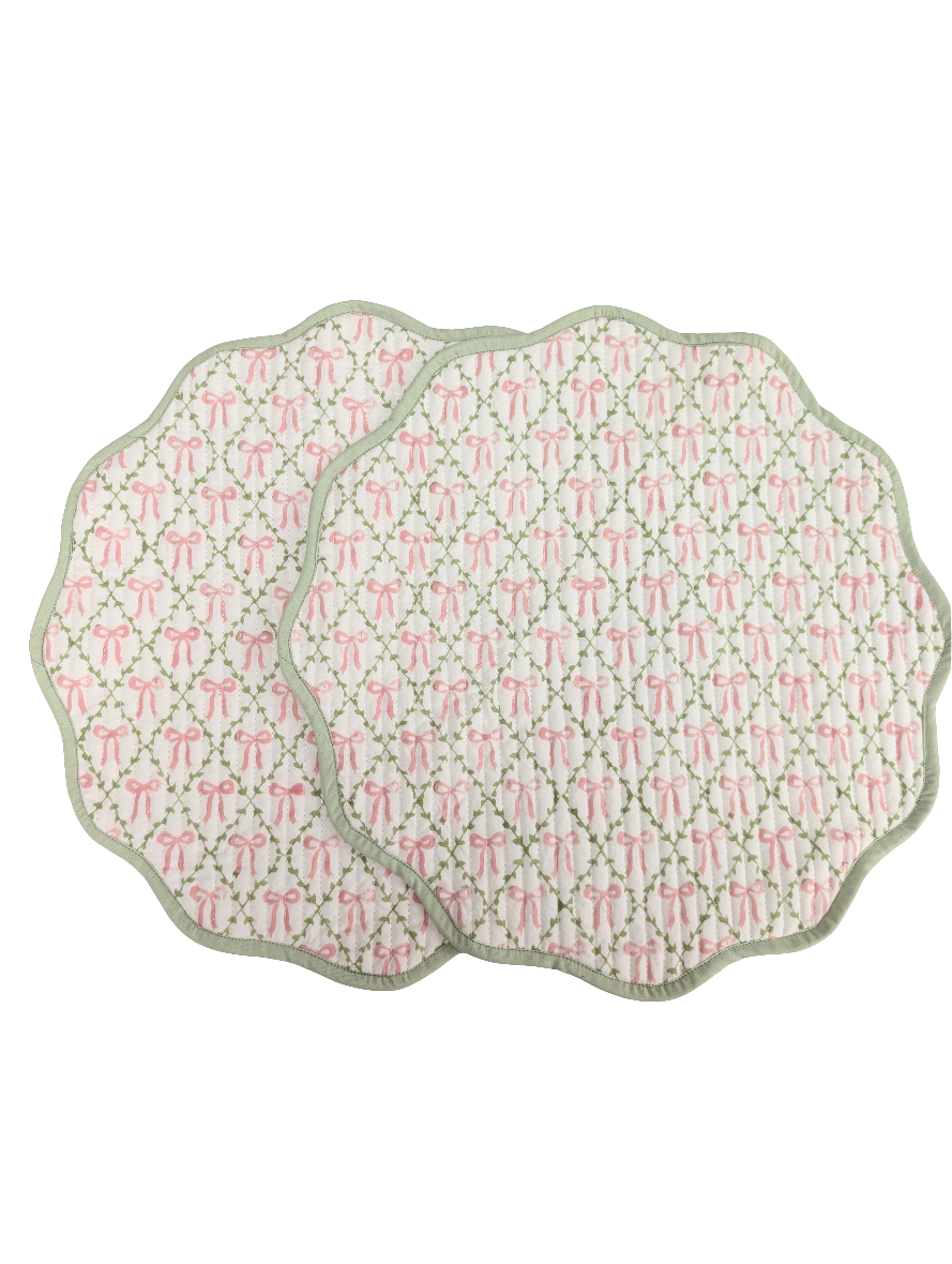 Elizabeth Pink Placemats, Sets of 2-Placemats-LNH Edit