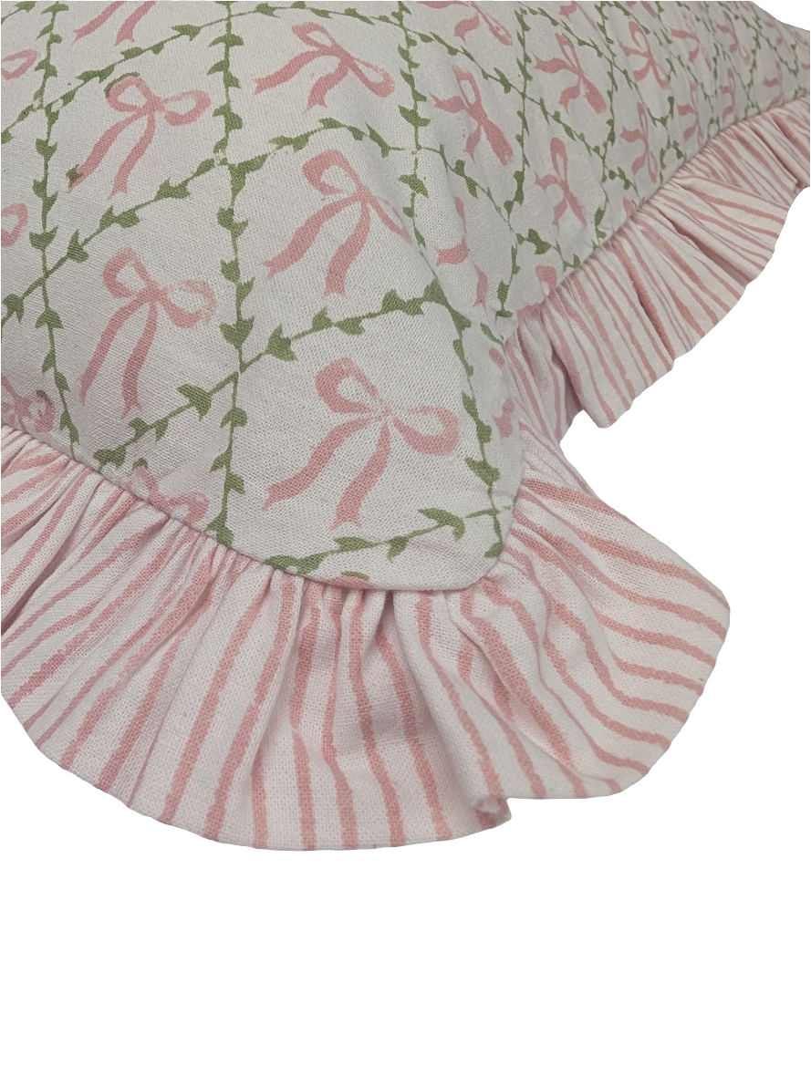 Elizabeth Pink Frill Cushion Cover-Cushion Covers-LNH Edit