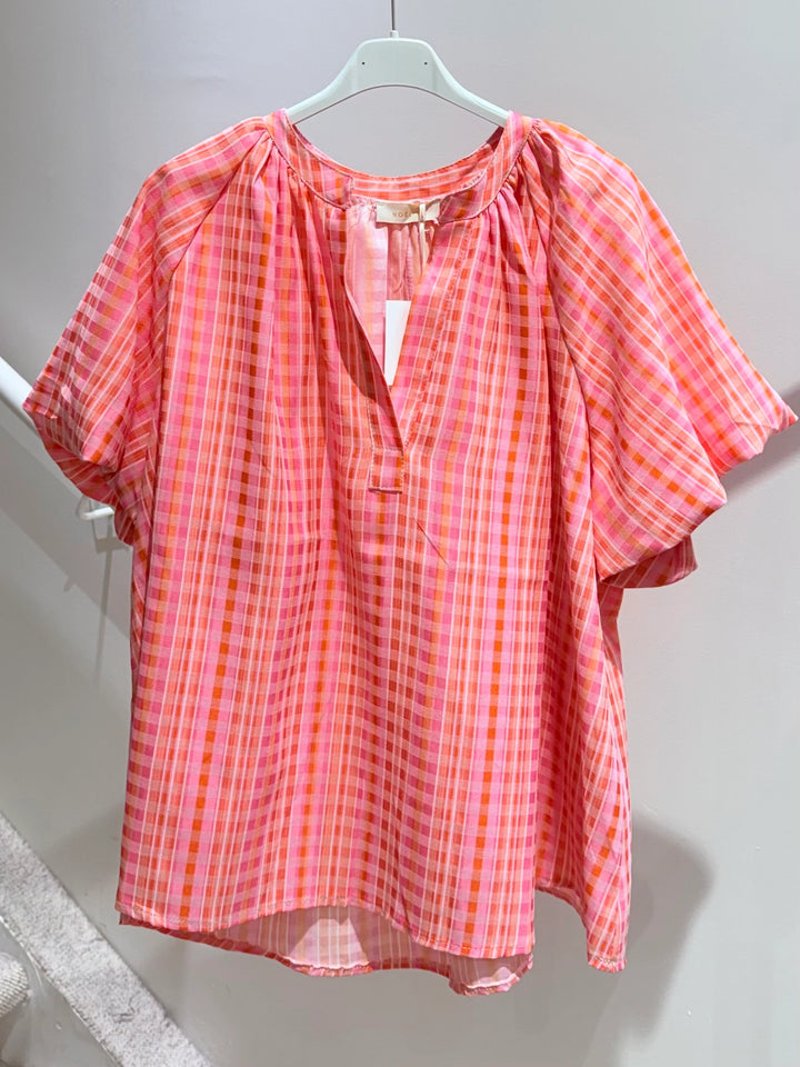 Printed Coral Cotton Blouse
