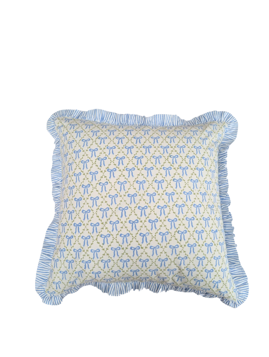 Elizabeth Blue Frill Cushion Cover-Cushion Covers-LNH Edit