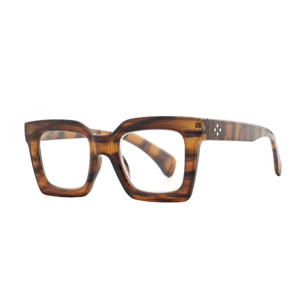 Ryan Simkhai | FIONA | Striped Brown | Blue Light-reading glasses-LNH Edit