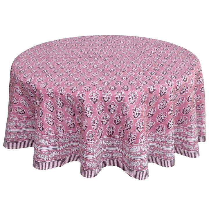 Pia Dusty Pink Round Tablecloth