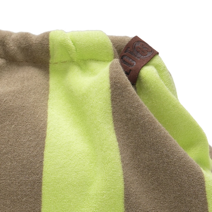 LIME &amp; TAUPE Stripe Clutch Bag