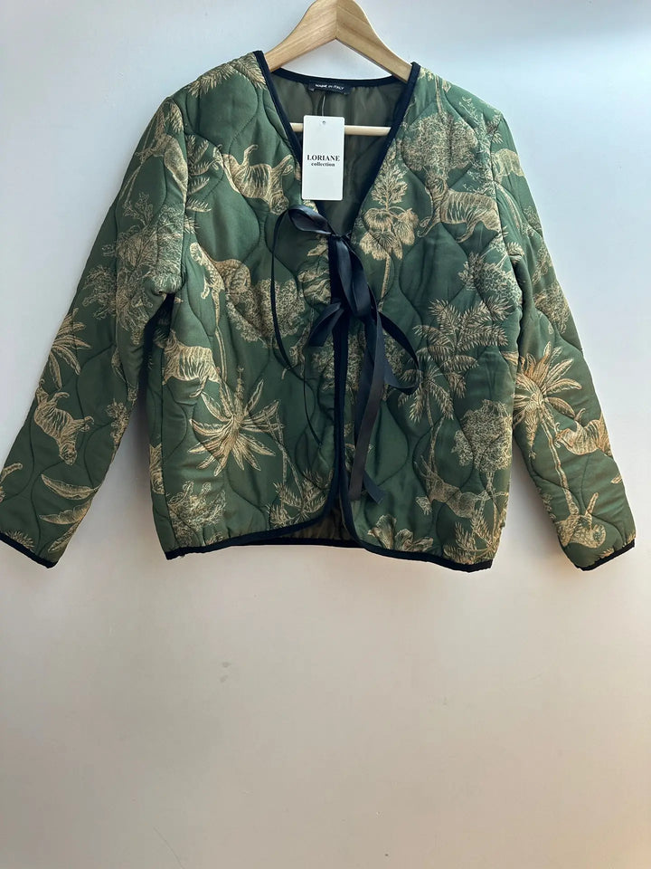 Lace up printed Jacket