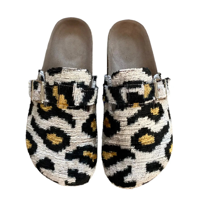 Silk Velvet Leopard Mule