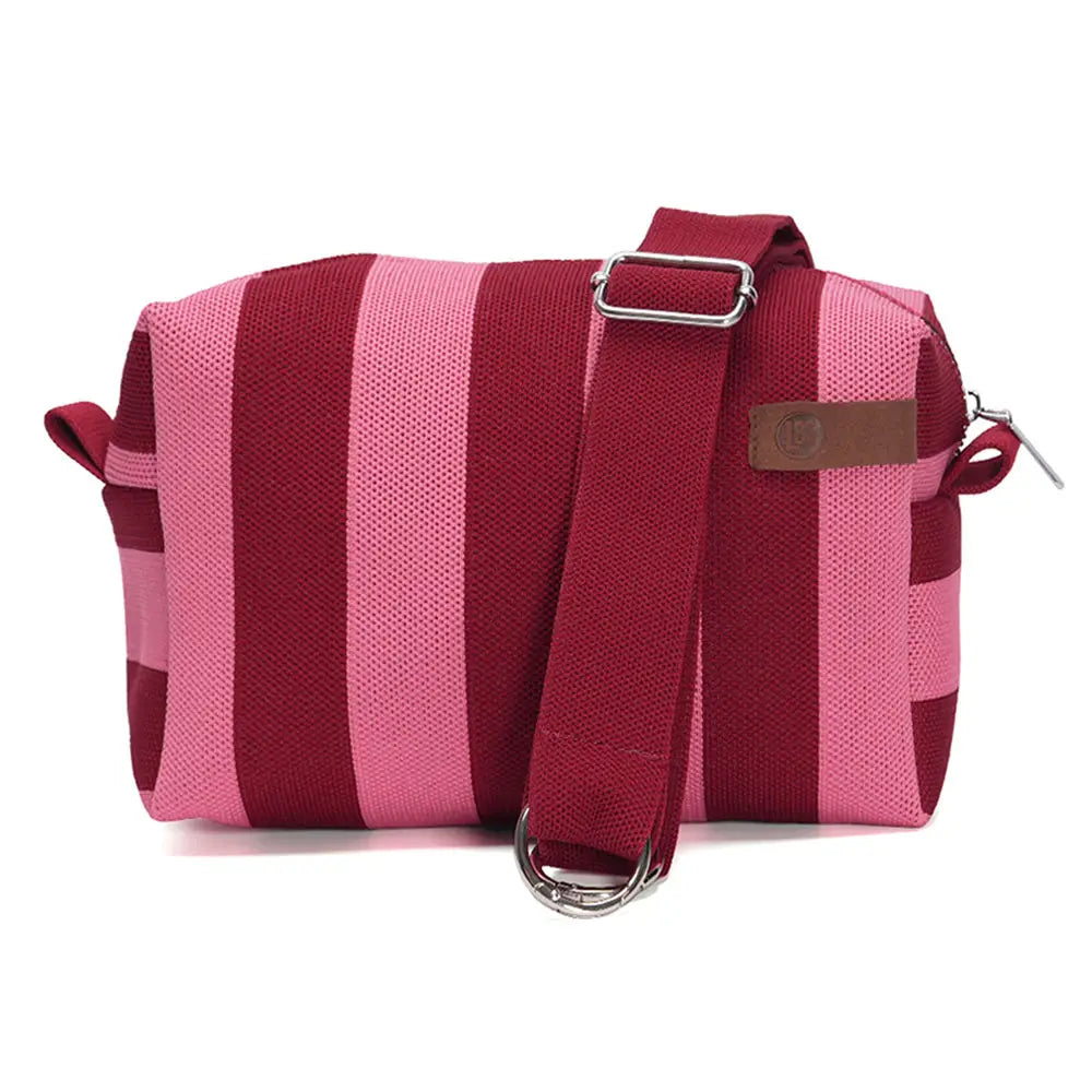 Sugar Pink &amp; Red Stripe Crossboby Bag