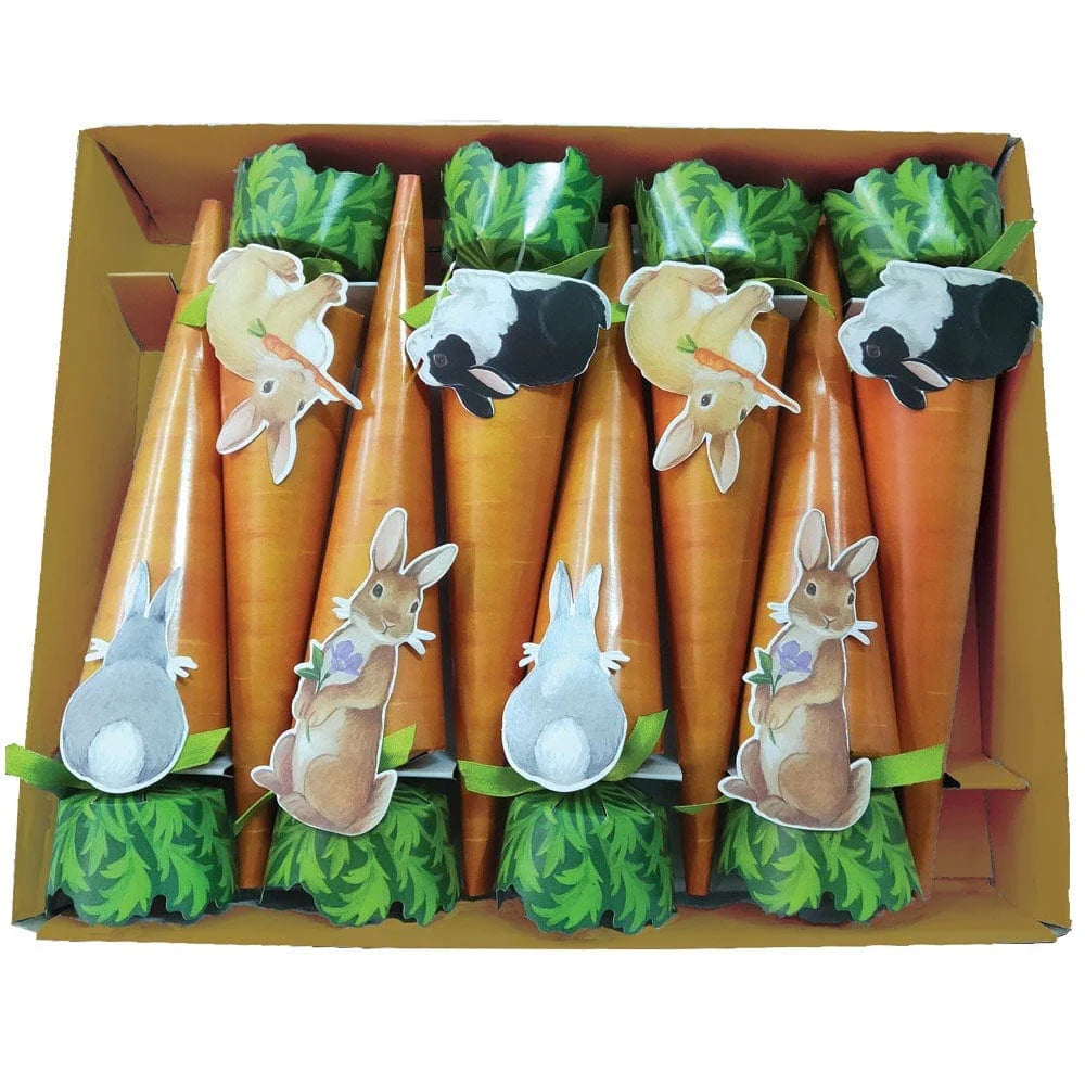 Bunnies and Carrots Cone Celebration Crackers - 8 Per Box-Paper-LNH Edit