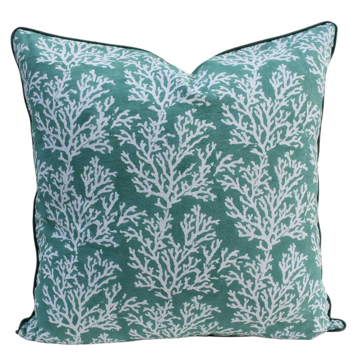 Coral Green Cushion Cover