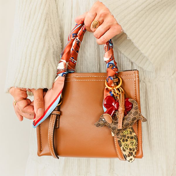 Skinny Silk-touch orange scarf