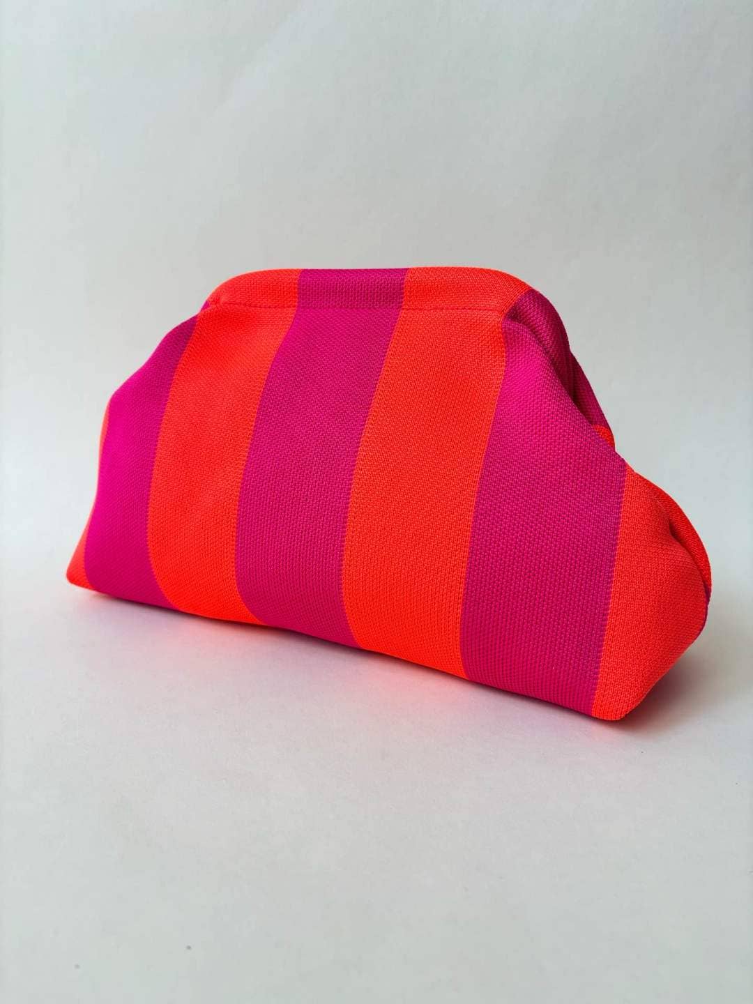 RED &amp; PINK Stripe Clutch Bag