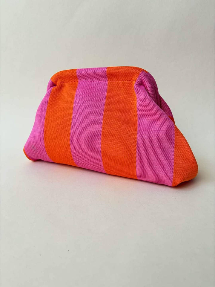 RED &amp; PINK Stripe Clutch Bag