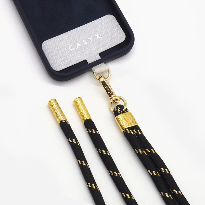 Telephone Cord Black and Gold