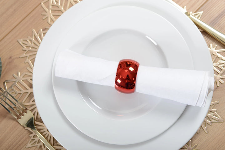 Shiney Red Napkin Rings - Set of 4