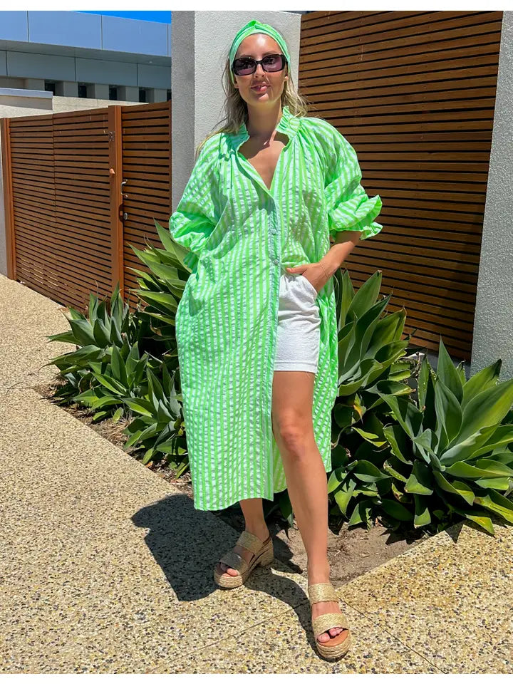 PRE ORDER Green Stripe Summer Dress