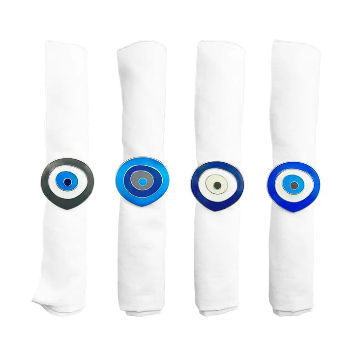Set of 4 Blue Eye Napkin Rings