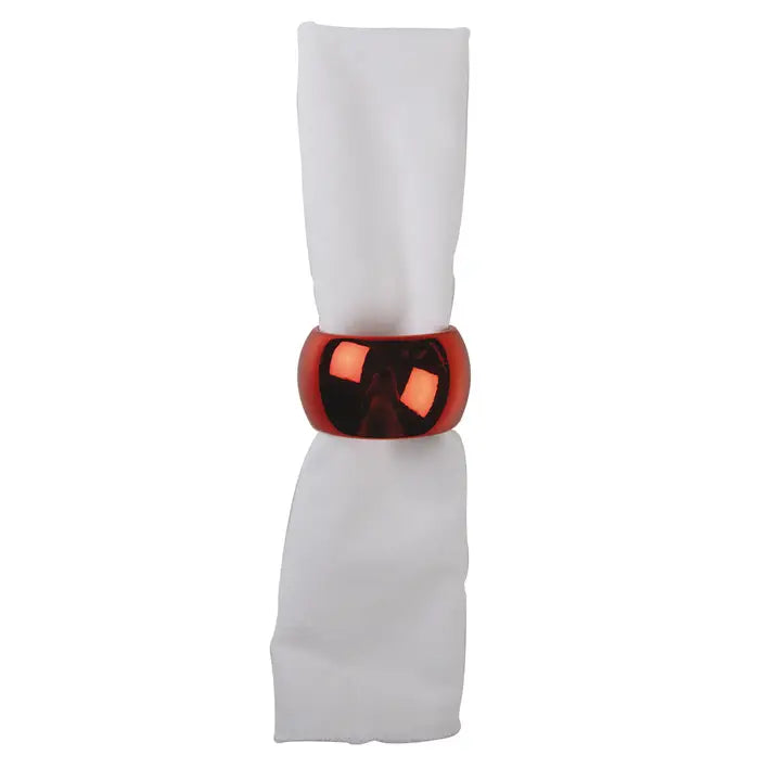Shiney Red Napkin Rings - Set of 4-Napkin Rings-LNH Edit