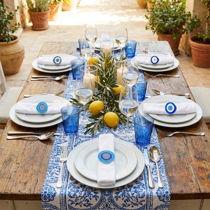 Set of 4 Blue Eye Napkin Rings