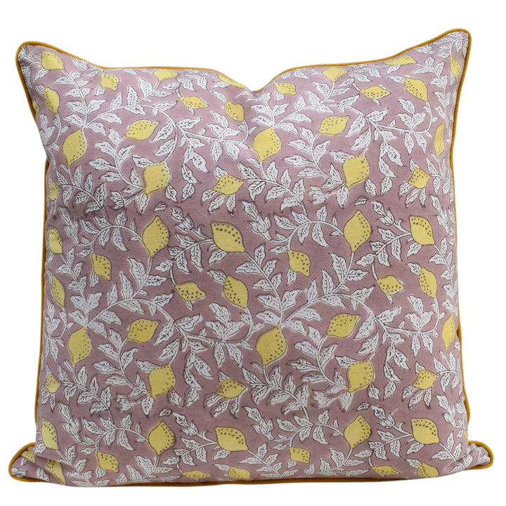 Pink French Lemon Cushion Cover