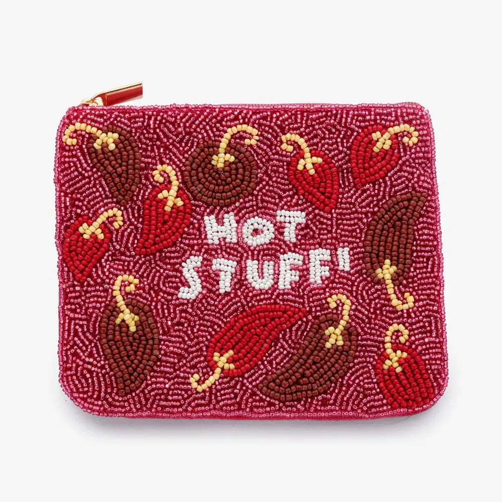 Hot Stuff Beaded Pouch