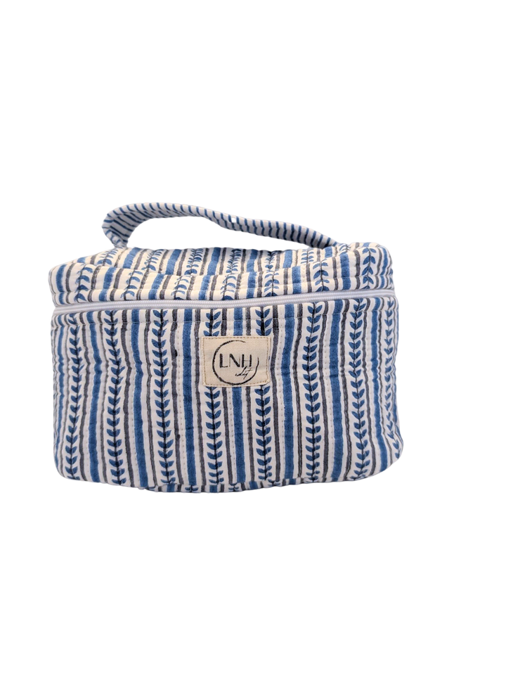 Alani Blue Cosmetic Bag- Large Top Zipper