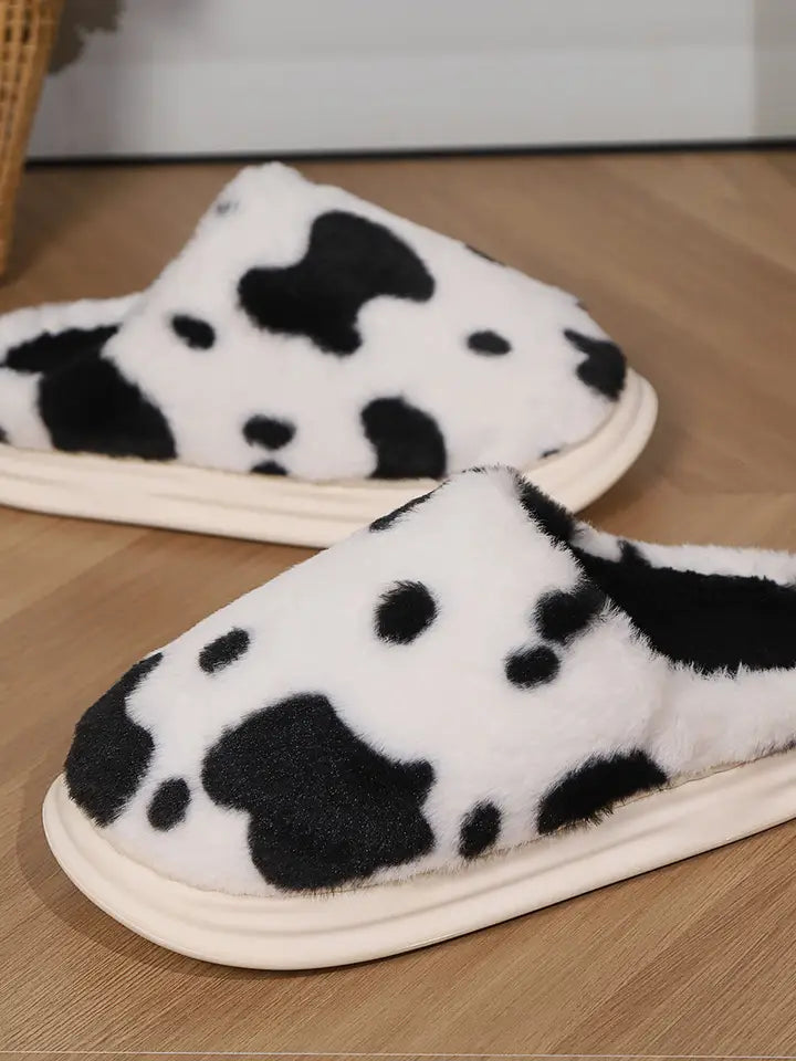 Furry Cow  Slipper