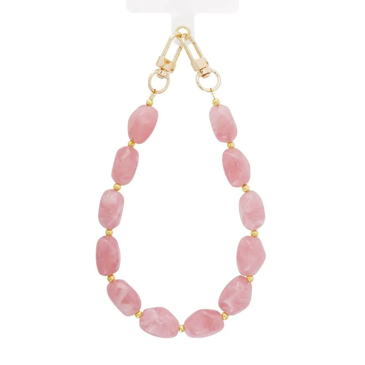 Pale Pink Stone Phone Cord