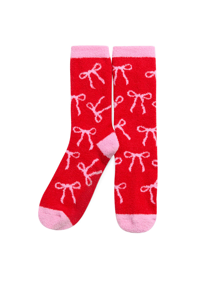 BOW SOCKS,RED