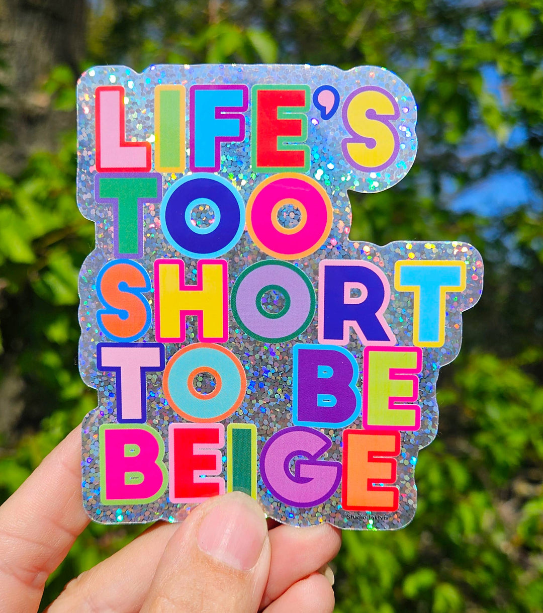 Glitter sticker Life&