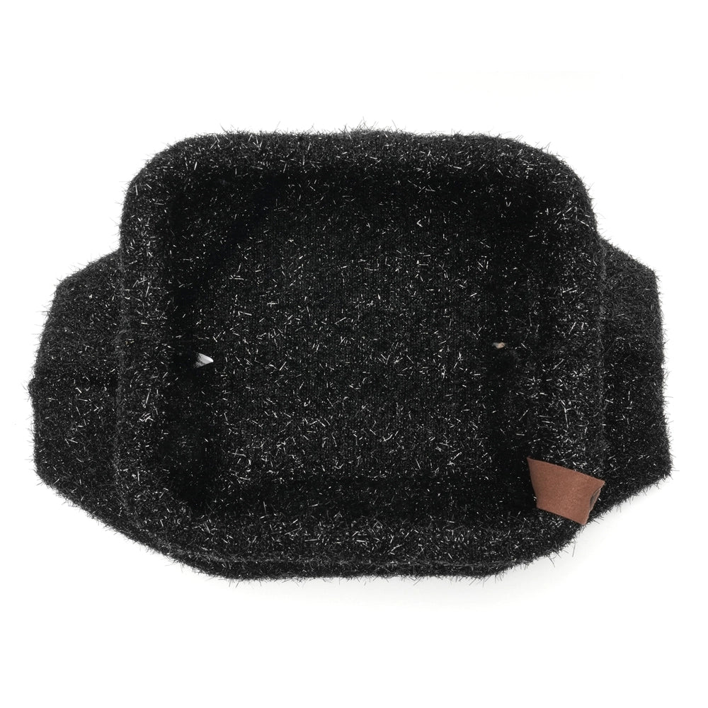 BLACK SPARKLE Stripe Clutch Bag
