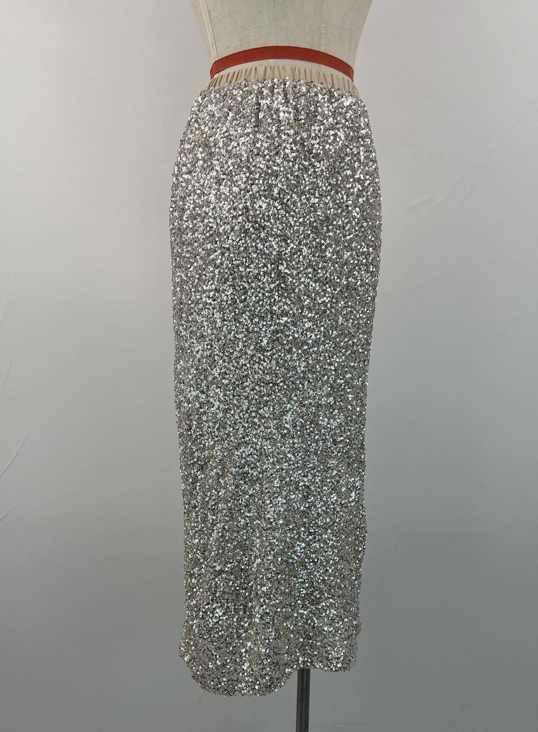 Beige Sequined skirt