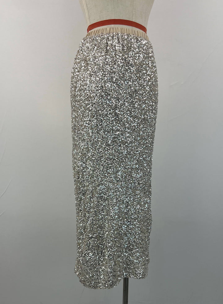 Beige Sequined skirt
