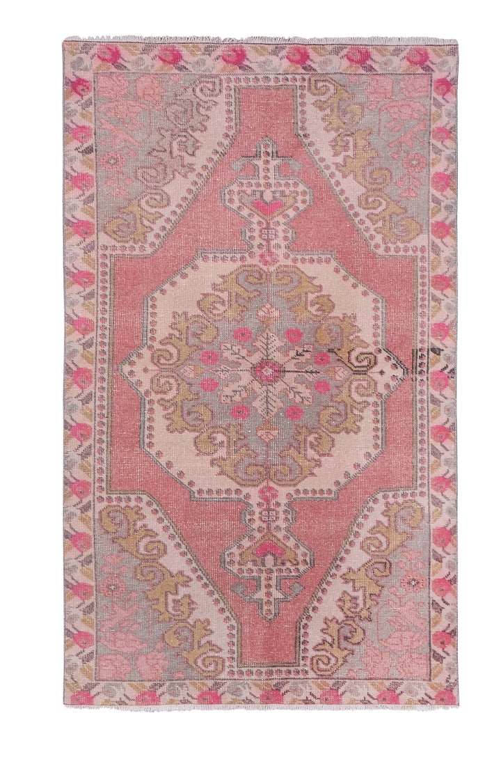 1960s Vintage Turkish Distressed Rug 4'2'' X 7'